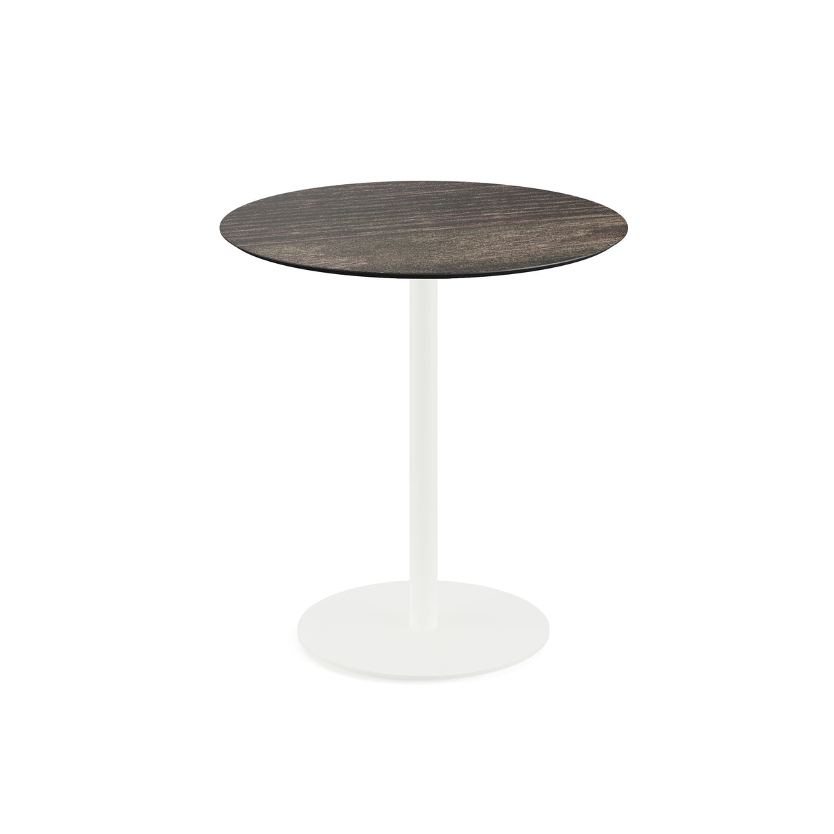 Urban table de bistrot avec piètement blanc + plateau HPL Riverwashed Wood Ø70 cm - VEBA - 1 pcs