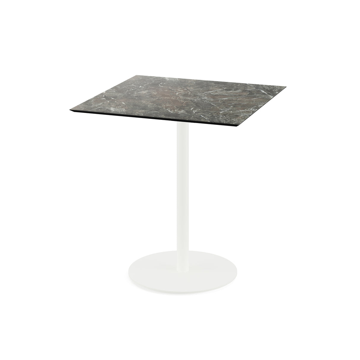 Urban table de bistrot avec piètement blanc + plateau HPL Galaxy Marble 70x70 cm - VEBA - 1 pcs