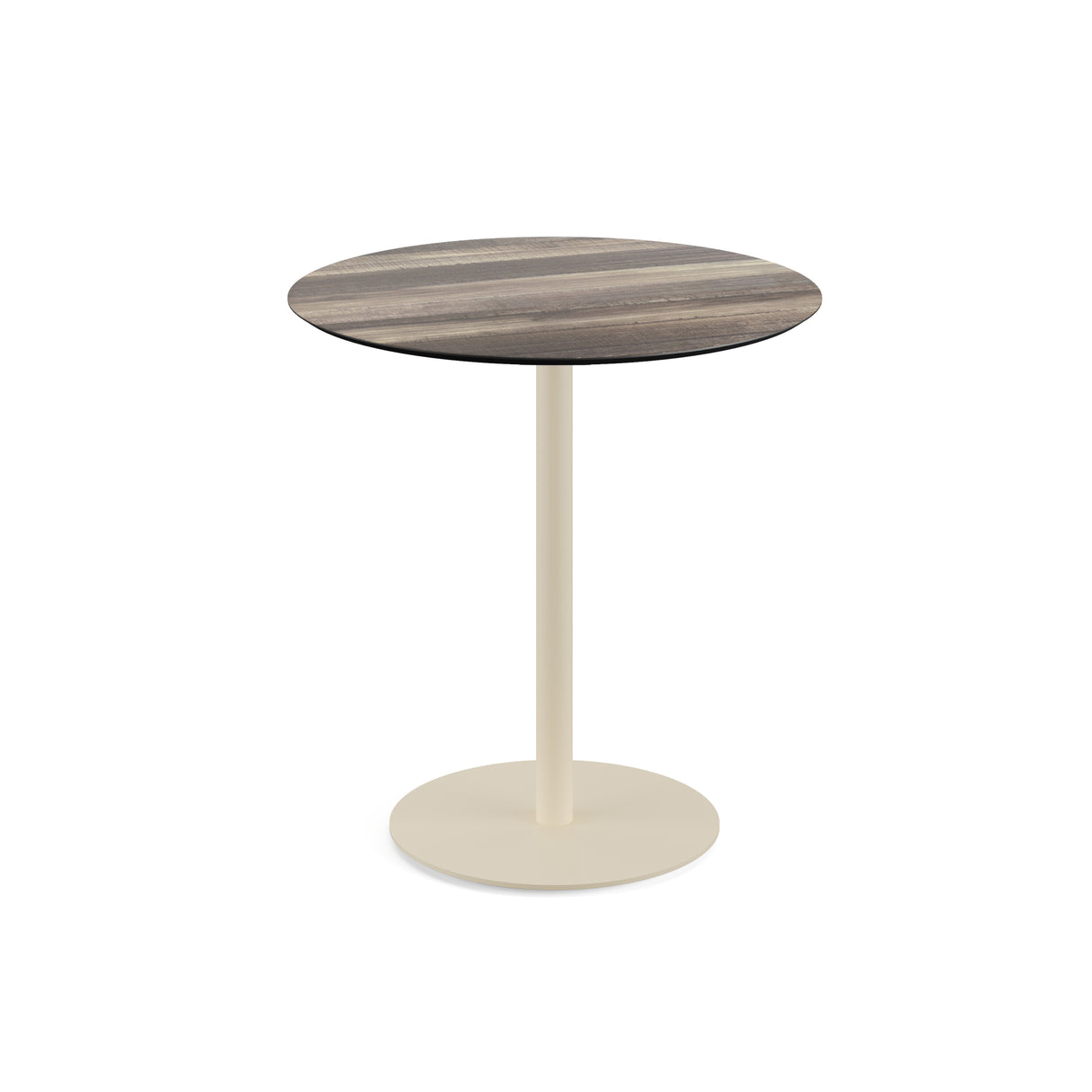 Urban table de bistrot avec piètement sable + plateau HPL Tropical Wood Ø70 cm - VEBA - 1 pcs