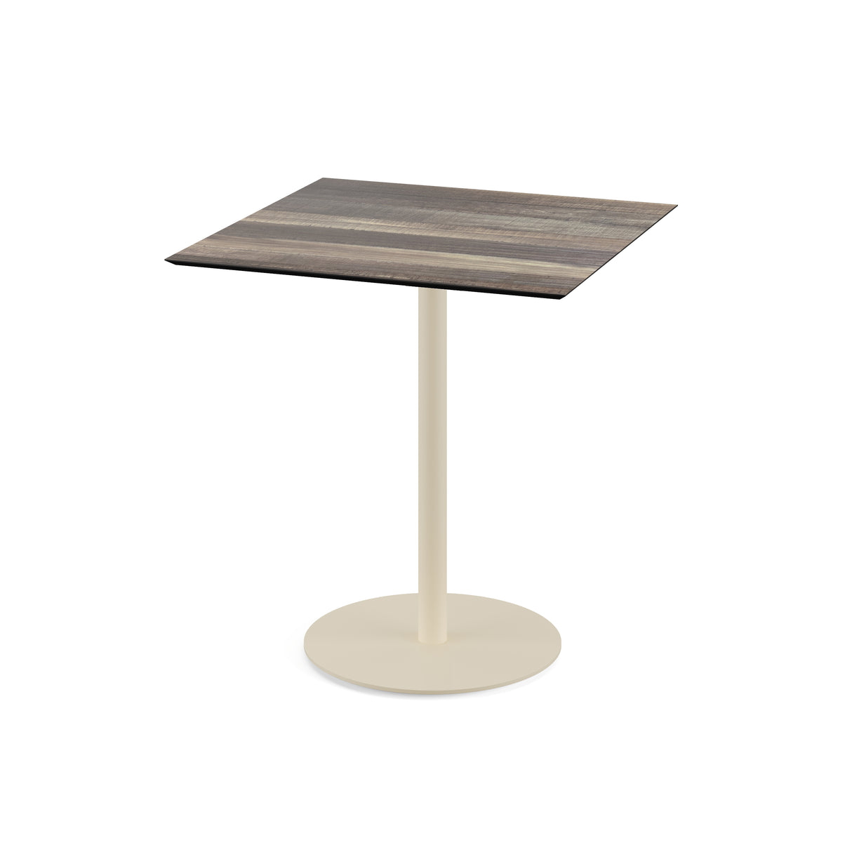 Urban table de bistrot avec piètement sable + plateau HPL Tropical Wood 70x70 cm - VEBA - 1 pcs