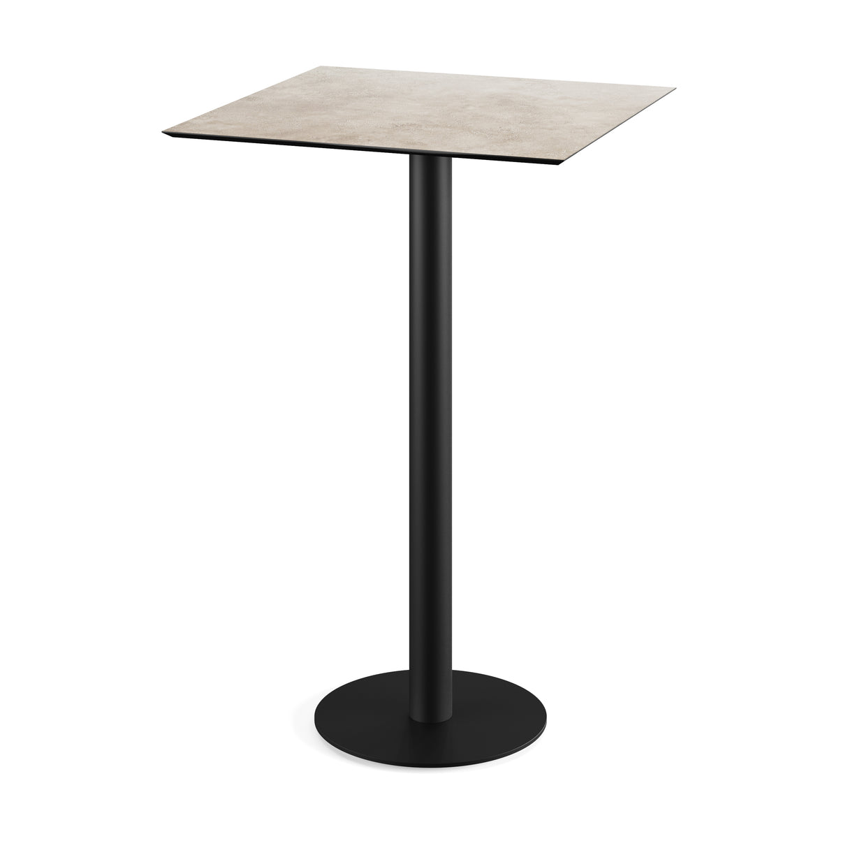 Urban mange-debout avec piètement noir + plateau HPL Moonstone 70x70 cm - VEBA - 1 pcs