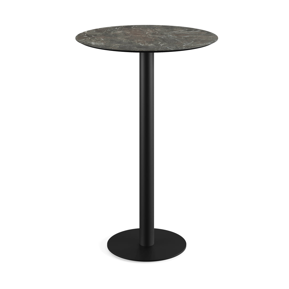 Urban mange-debout avec piètement noir + plateau HPL Galaxy Marble Ø70 cm - VEBA - 1 pcs