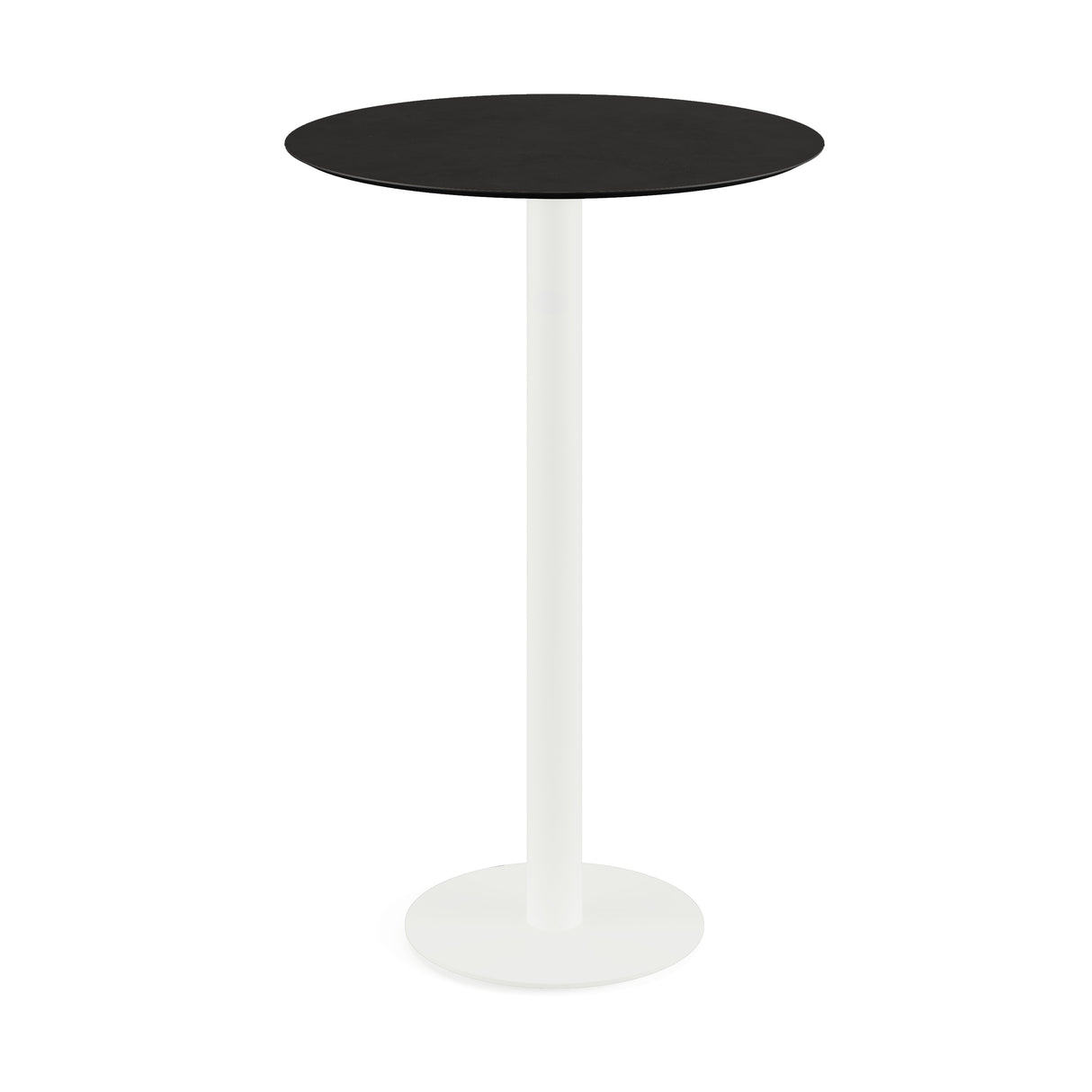 Urban mange-debout avec piètement blanc + plateau HPL noir Ø 70 cm - VEBA - 1 pcs