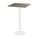 Urban mange-debout avec piètement blanc + plateau HPL Tropical Wood 70x70 cm - VEBA - 1 pcs