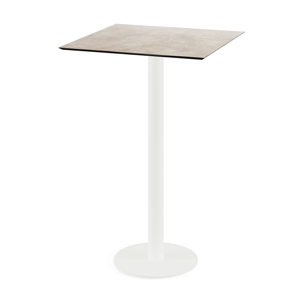 Urban mange-debout avec piètement blanc + plateau HPL Moonstone 70x70 cm - VEBA - 1 pcs
