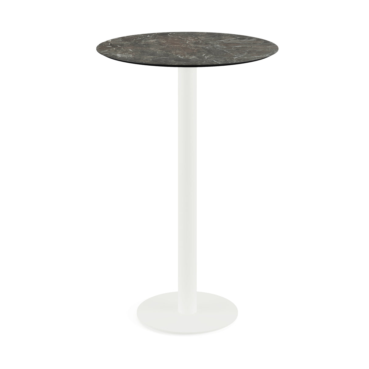 Urban mange-debout avec piètement blanc + plateau HPL Galaxy Marble Ø70 cm - VEBA - 1 pcs