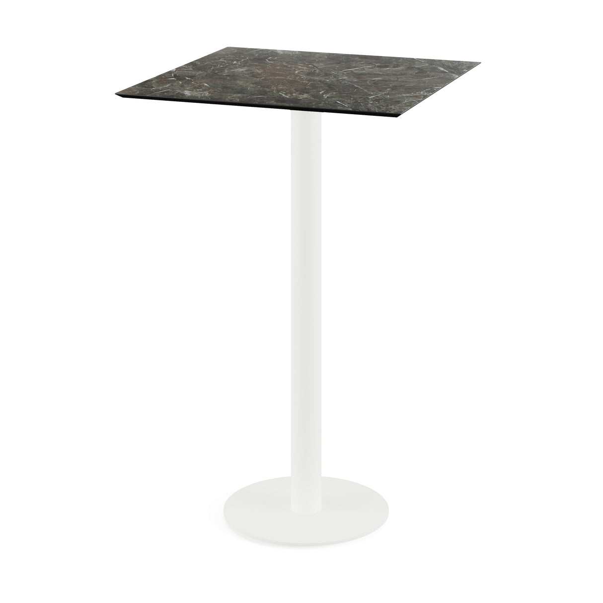 Urban mange-debout avec piètement blanc + plateau HPL Galaxy Marble 70x70 cm - VEBA - 1 pcs