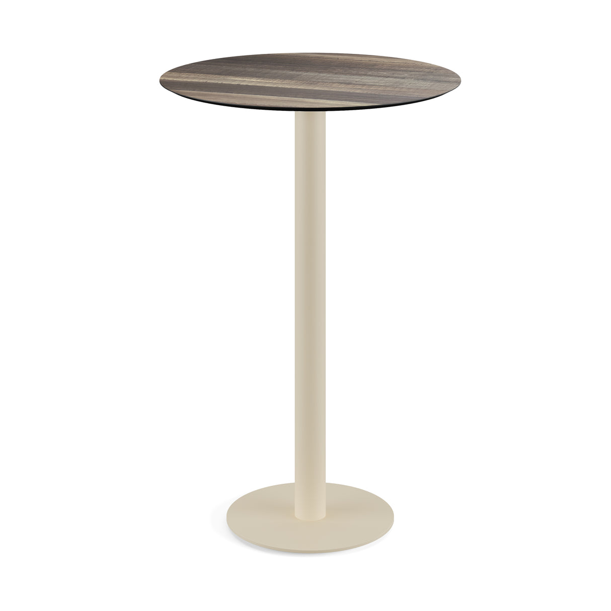 Urban mange-debout avec piètement sable + plateau HPL Tropical Wood HPL Ø70 cm - VEBA - 1 pcs