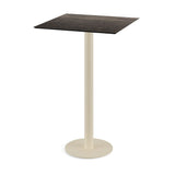 Urban mange-debout avec piètement sable + plateau HPL Riverwashed Wood 70x70 cm - VEBA - 1 pcs