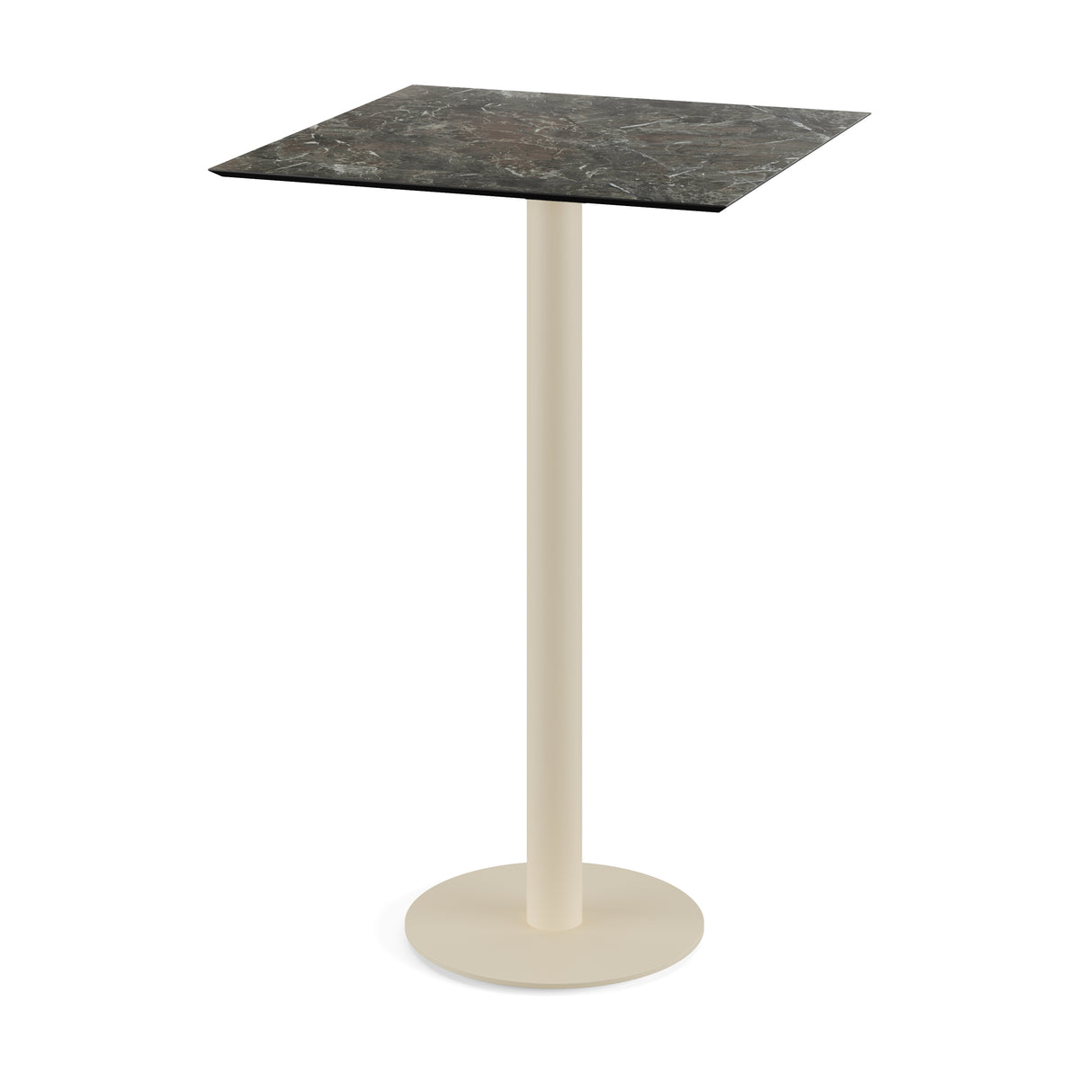 Urban mange-debout avec piètement sable + plateau HPL Galaxy Marble 70x70 cm - VEBA - 1 pcs