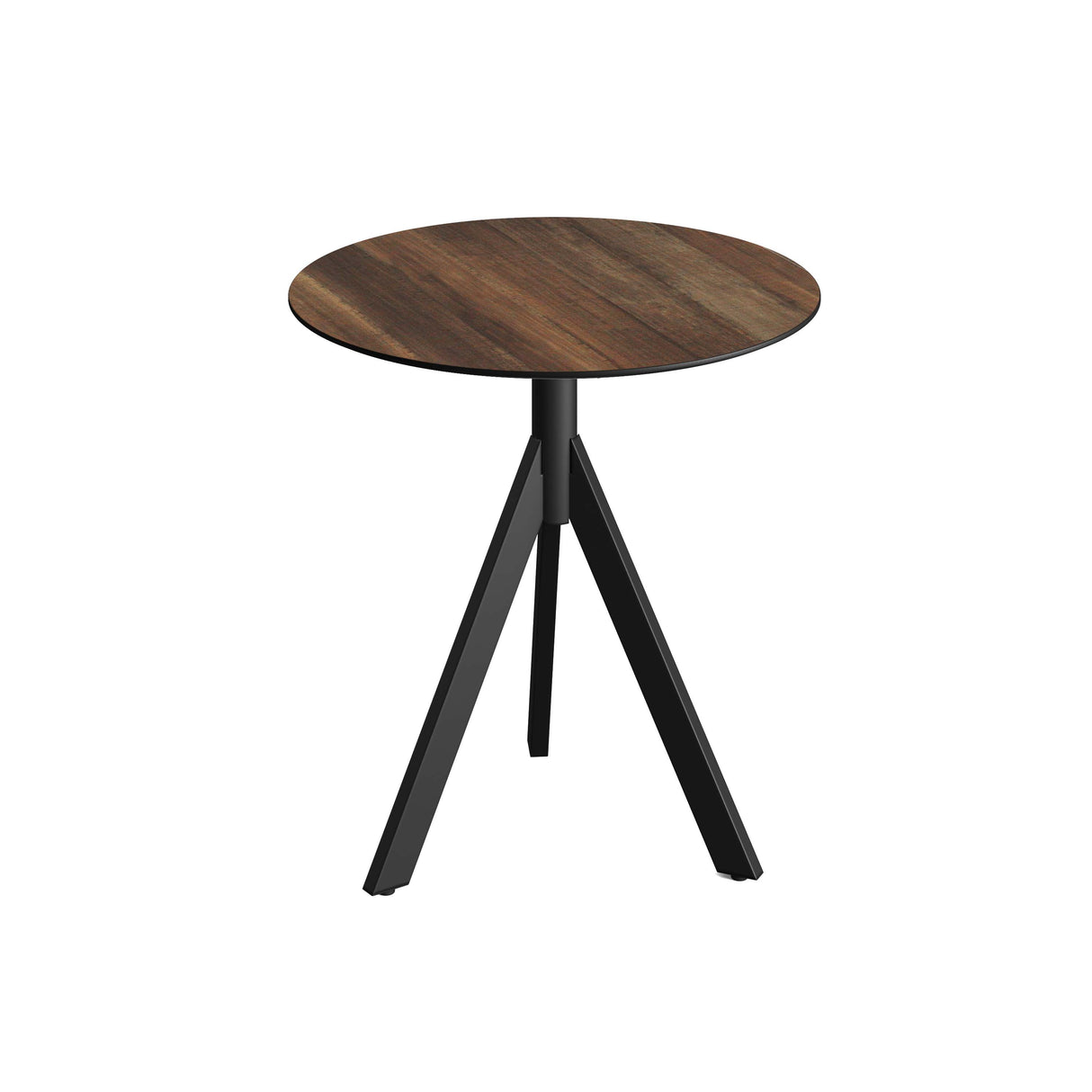 Infinity Tripod table de bistrot avec piètement noir + plateau HPL Tropical Wood Ø70 cm - VEBA - 1 pcs