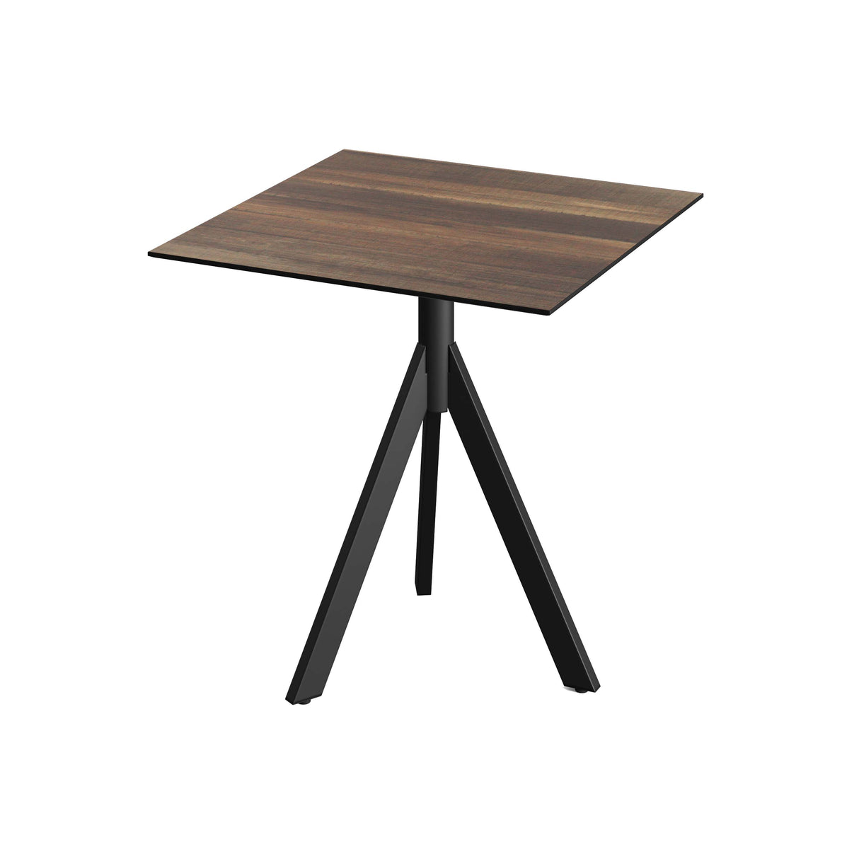 Infinity Tripod table de bistrot avec piètement noir + plateau HPL Tropical Wood 70x70 cm - VEBA - 1 pcs