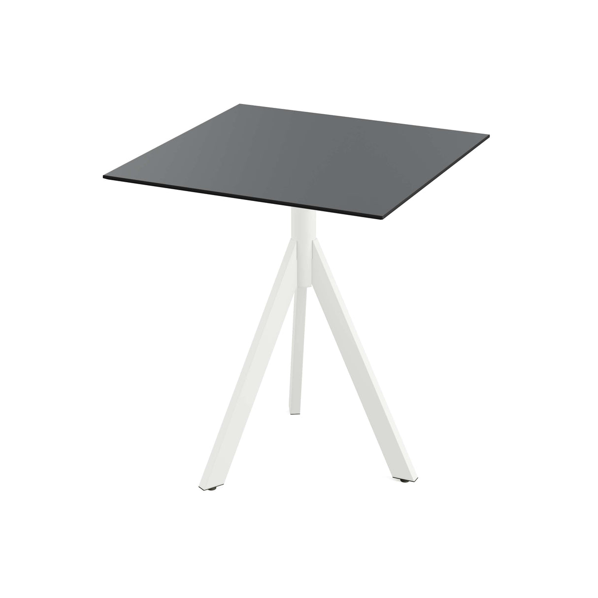 Infinity Tripod table de bistrot avec piètement blanc + plateau HPL noir 70x70 cm - VEBA - 1 pcs