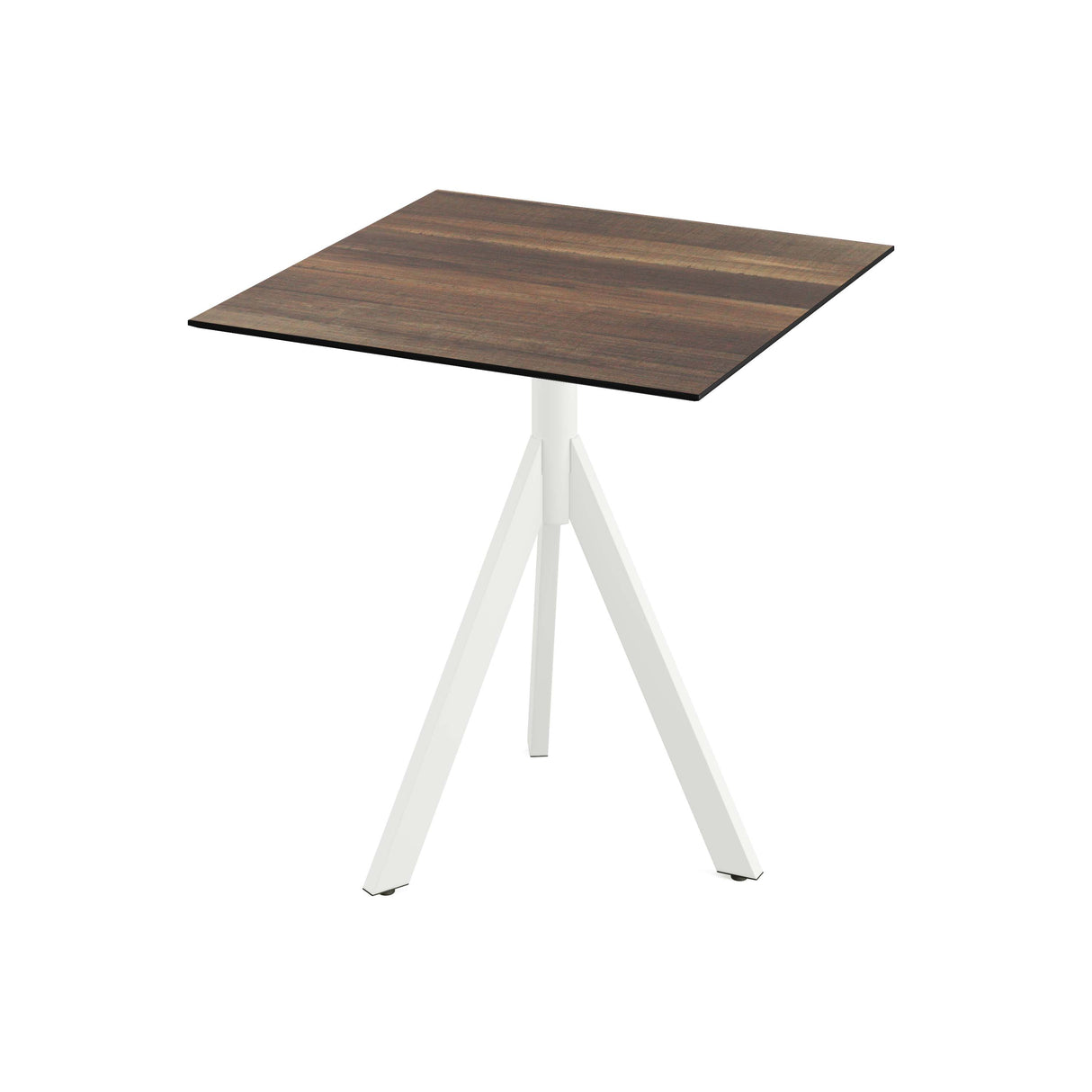 Infinity Tripod table de bistrot avec piètement blanc + plateau HPL Tropical Wood 70x70 cm - VEBA - 1 pcs