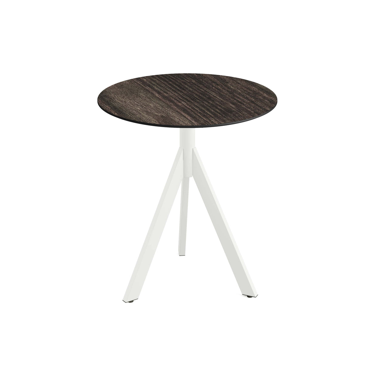 Infinity Tripod table de bistrot avec piètement blanc + plateau HPL Riverwashed Wood Ø70 cm - VEBA - 1 pcs