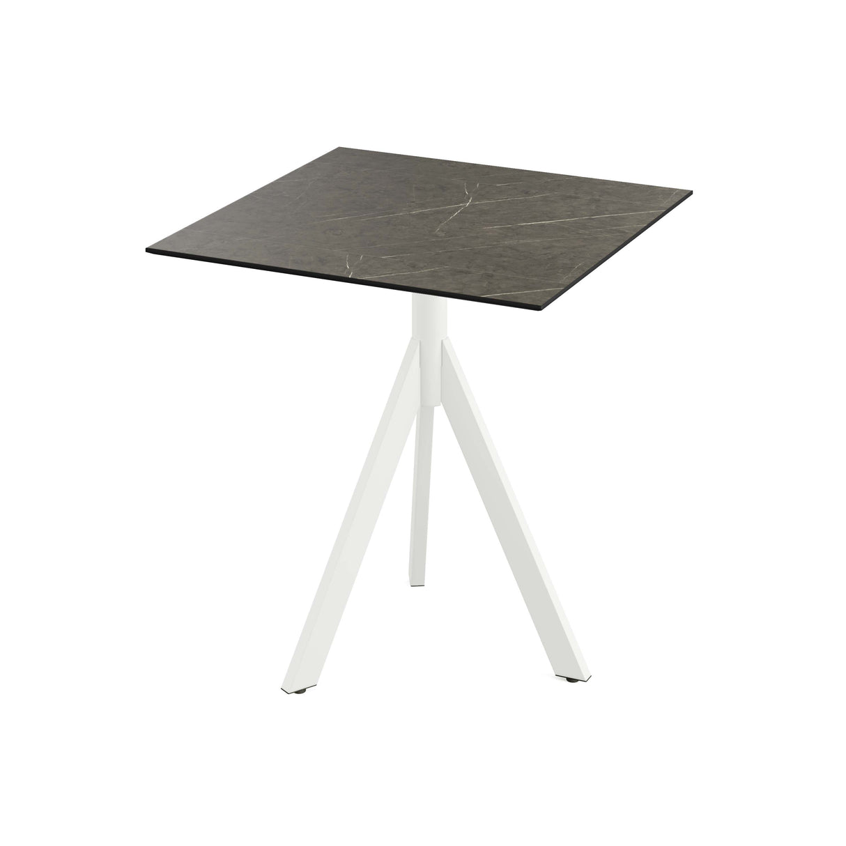 Infinity Tripod table de bistrot avec piètement blanc + plateau HPL Midnight Marble 70x70 cm - VEBA - 1 pcs