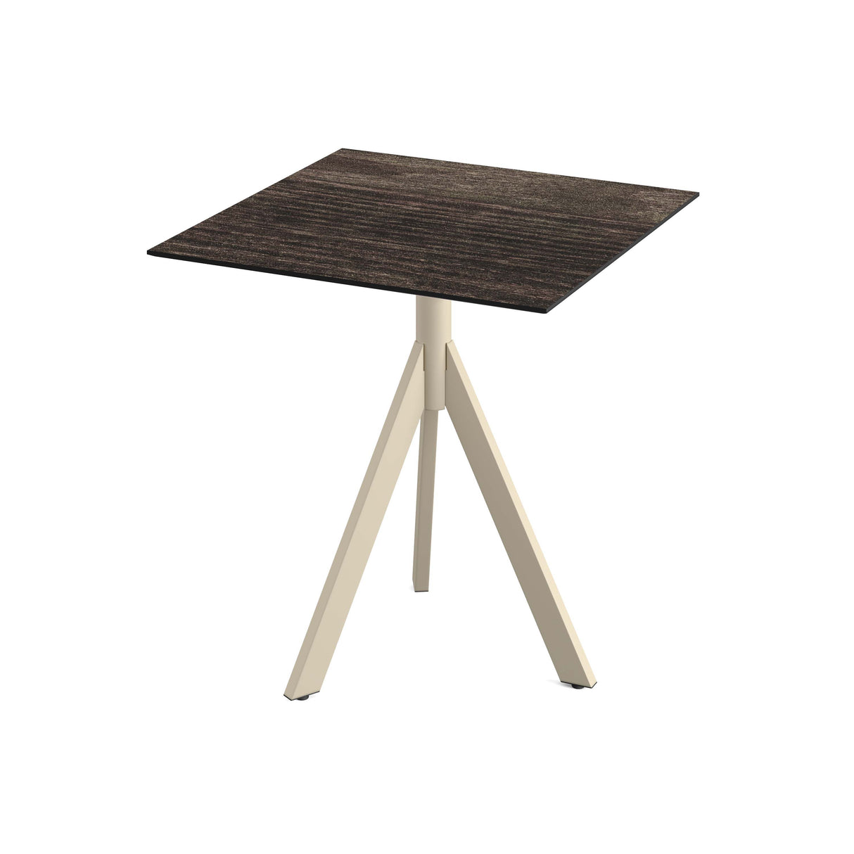 Infinity Tripod table de bistrot avec piètement sable + plateau HPL Riverwashed Wood 70x70 cm - VEBA - 1 pcs