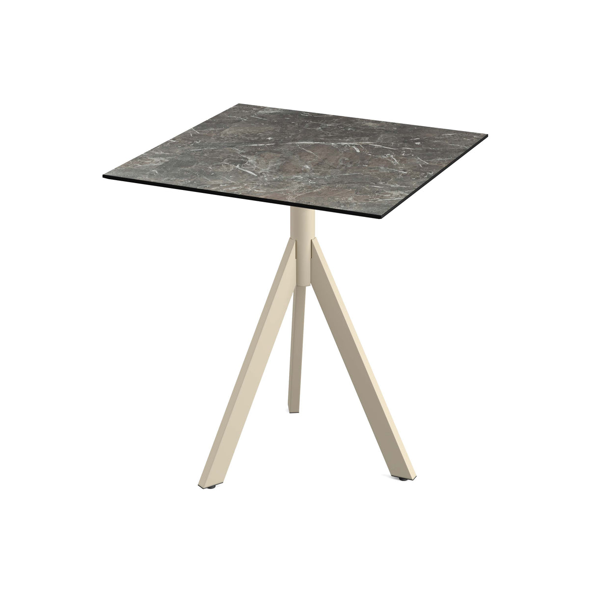 Infinity Tripod table de bistrot avec piètement sable + plateau HPL Galaxy Marble 70x70 cm - VEBA - 1 pcs