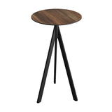 Infinity Tripod mange-debout avec piètement noir + plateau HPL Tropical Wood Ø70 cm - VEBA - 1 pcs