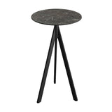 Infinity Tripod mange-debout avec piètement noir + plateau HPL Galaxy Marble Ø70 cm - VEBA - 1 pcs