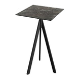 Infinity Tripod mange-debout avec piètement noir + plateau HPL Galaxy Marble 70x70 cm - VEBA - 1 pcs