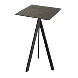 Infinity Tripod mange-debout avec piètement noir + plateau HPL Midnight Marble 70x70 cm - VEBA - 1 pcs