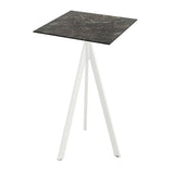 Infinity Tripod mange-debout avec piètement blanc + plateau HPL Galaxy Marble 70x70 cm - VEBA - 1 pcs