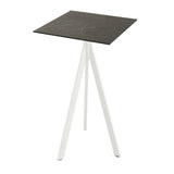 Infinity Tripod mange-debout avec piètement blanc + plateau HPL Midnight Marble 70x70 cm - VEBA - 1 pcs