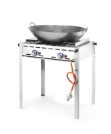 Barbecue Green Fire avec 2 brûleurs, HENDI, Profi Line, Plaque et grille en fonte émaillée GN 1/1, 11,6kW, 740x615x(H)825mm