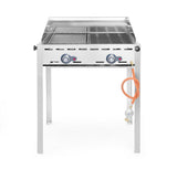 Barbecue Green Fire avec 2 brûleurs, HENDI, Profi Line, Plaque et grille en fonte émaillée GN 1/1, 11,6kW, 740x615x(H)825mm