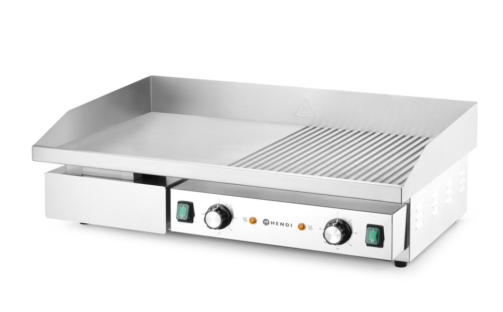 Grill, moitié lisse, moitié rainurée - HENDI