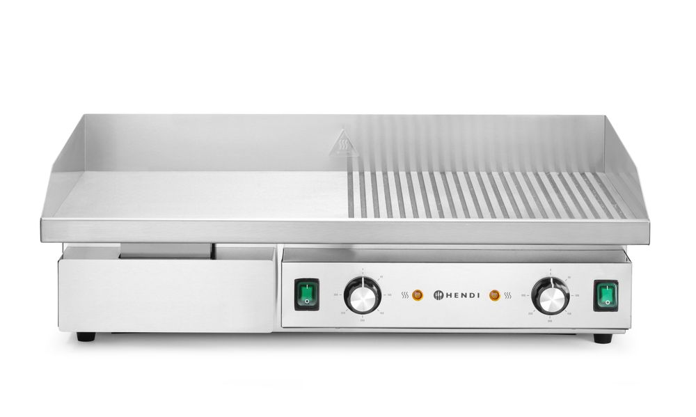 Grill, moitié lisse, moitié rainurée - HENDI