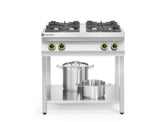 Cuisinière à gaz - 4 feux, support ouvert - HENDI