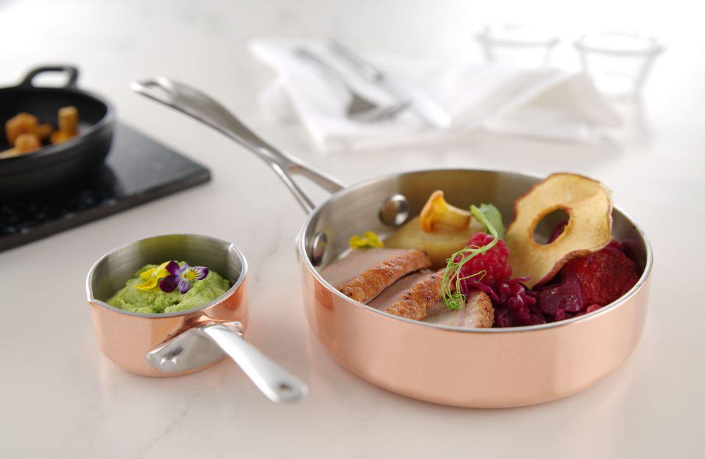 Casseroles miniatures avec bec verseur, HENDI, 0,26L, ø85x(H)50mm