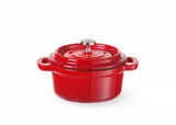 Cocotte en fonte émaillée, HENDI, 0,27L, Rouge, 130x100x(H)48mm