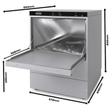 LAVE-VAISELLE CHARGEMENT PAR L'AVANT ENT 500-230 DP   AVEC POMPE D'ÉCOULEMENT - 7082.0050 - COMBISTEEL