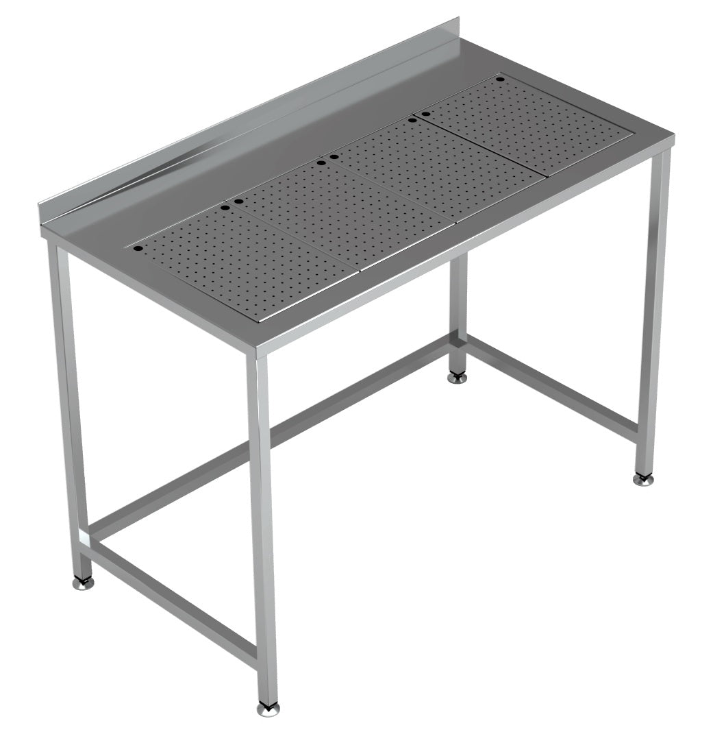 PLAN DE TRAVAIL AVEC BAC D'ÉGOUTTAGE INTÉGRÉ 1200X650 - 7084.0030 - COMBISTEEL
