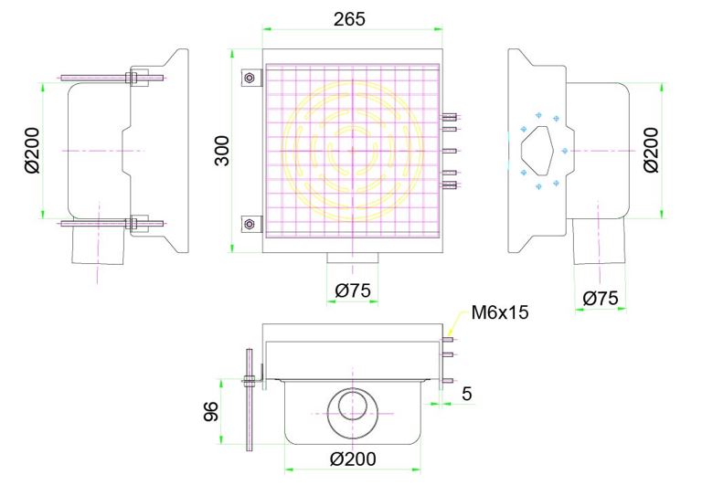 DRAIN INOX 300X265 AVEC 1 SORTIE POUR GOUTTIÈRE À FENTE - 7107.0020 - COMBISTEEL