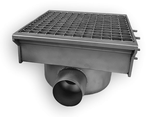 DRAIN INOX 300X265 AVEC 2 SORTIES POUR GOUTTIÈRE À FENTE - 7107.0025 - COMBISTEEL