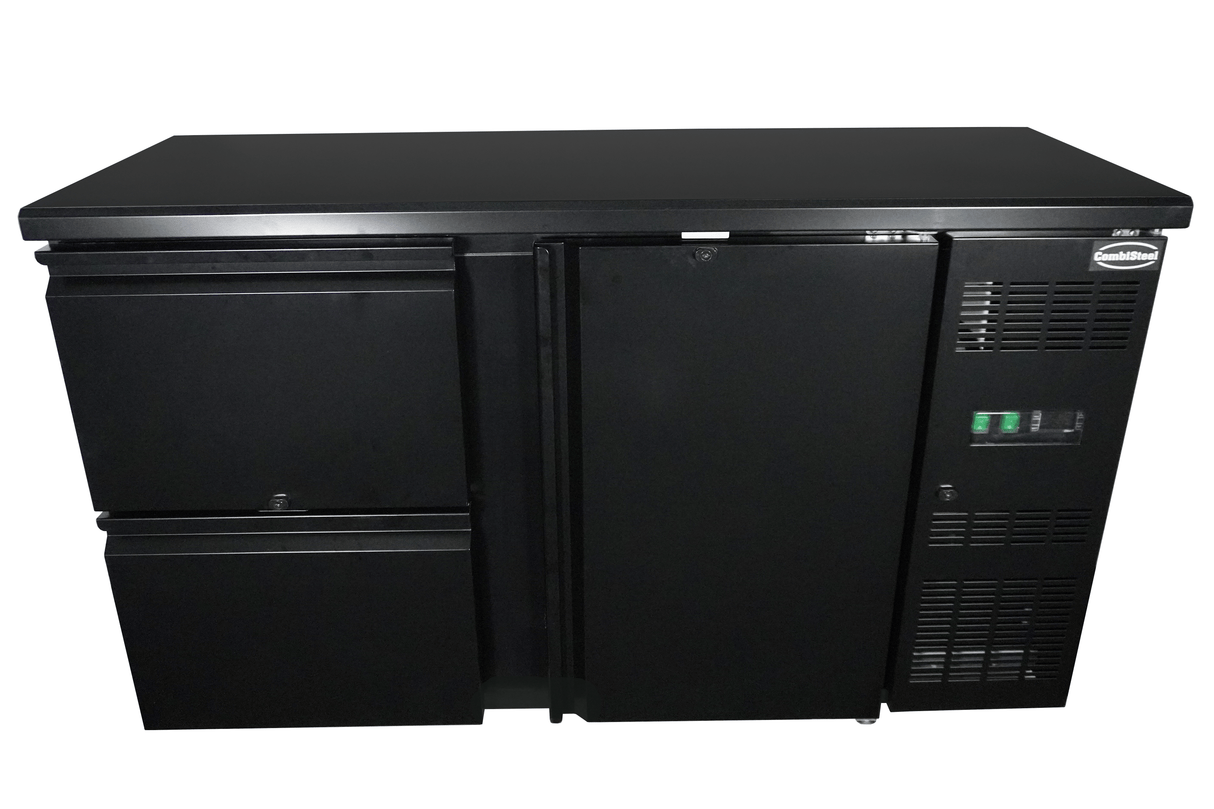 ARRIÈRE BAR RÉFRIGÉRÉE NOIR 1 PORTE ET 2 TIROIRS - 7450.0316 - COMBISTEEL