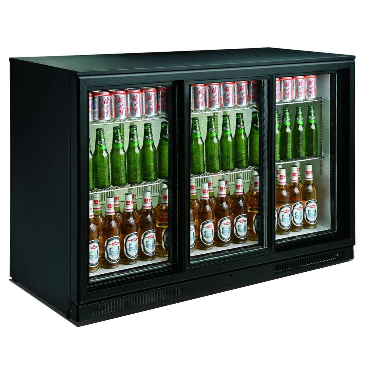 Armoire Frigorifique Noire 3 Portes Coulissantes
