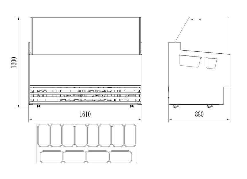 VITRINE À CREME GLACÉE BORNEO 12X5L - 7487.0260 - COMBISTEEL