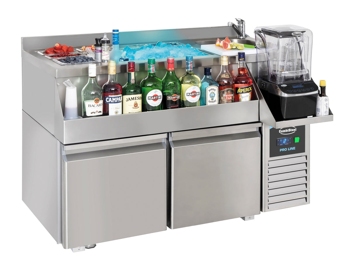 TABLE RÉFRIGÉRÉE 2 PORTES AVEC BAR À COCKTAILS - 7489.6000 - COMBISTEEL