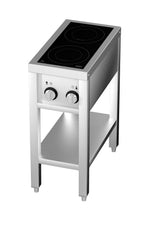 CUISINIÈRE À INDUCTION 2 ZONES AVEC ESSOUS OUVERT - 7505.0030 - COMBISTEEL