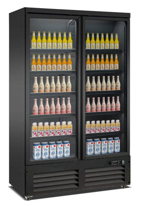 CONGÉLATEUR 2 PORTES EN VERRE NOIR CEB-1200F BL - 7526.0125 - COMBISTEEL