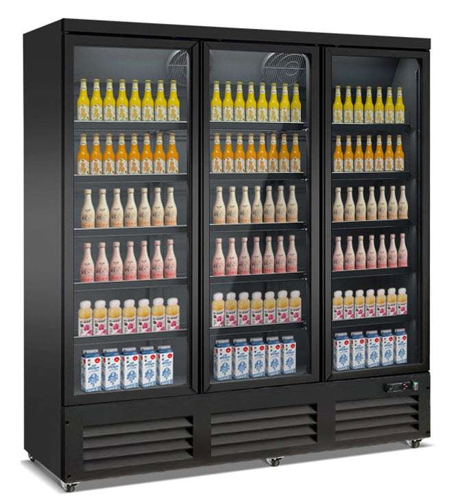 CONGÉLATEUR 3 PORTES EN VERRE NOIR CEB-1600F BL - 7526.0130 - COMBISTEEL