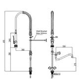 PRÉ DOUCHE DE RINÇAGE AVEC 1-TROU - 7536.0005 - COMBISTEEL
