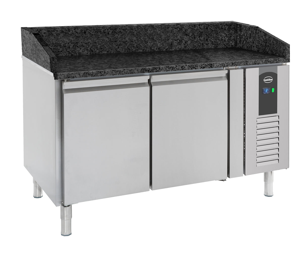 TABLE PRÉP POUR PIZZA 2 PORTES GRANIT NOIR - 7950.0050 - COMBISTEEL