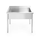 Table avec bac de lavage simple, sans dosseret –vissée, profondeur 600 mm - HENDI