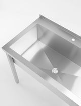 Table avec bac de lavage simple, sans dosseret –vissée, profondeur 600 mm - HENDI